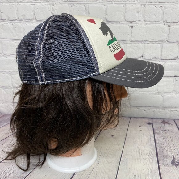 California Love Trucker hat Mesh Foam Cap Snapback Gray White Brooklyn Hat Co. - Picture 4 of 8